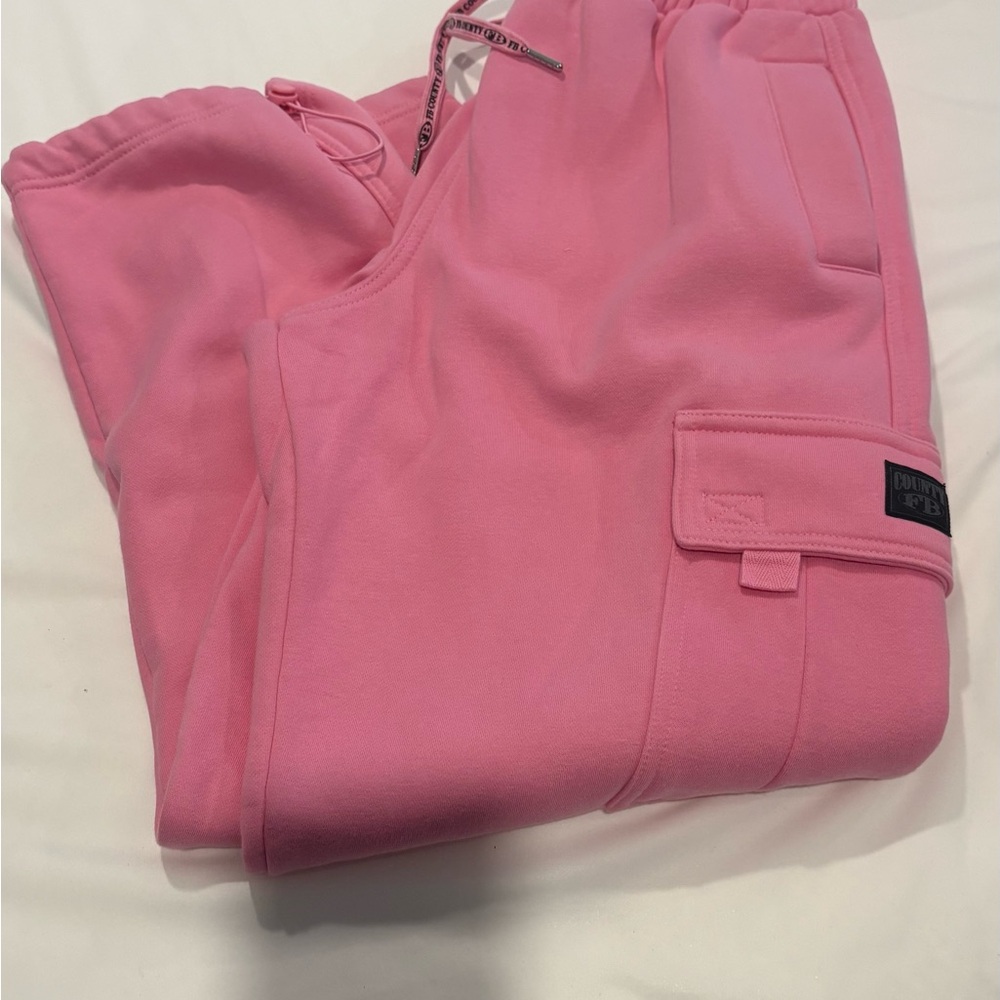Pink Relaxed Fit Sweatpants with Matte Finish